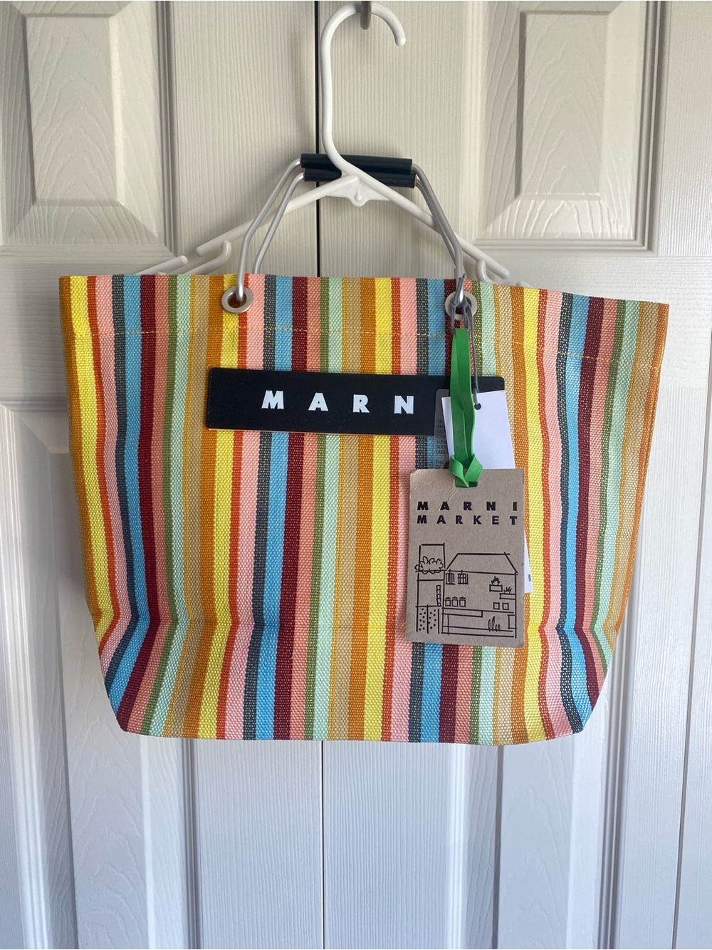 Marni Mesh Striped Market Tote - Multicolor